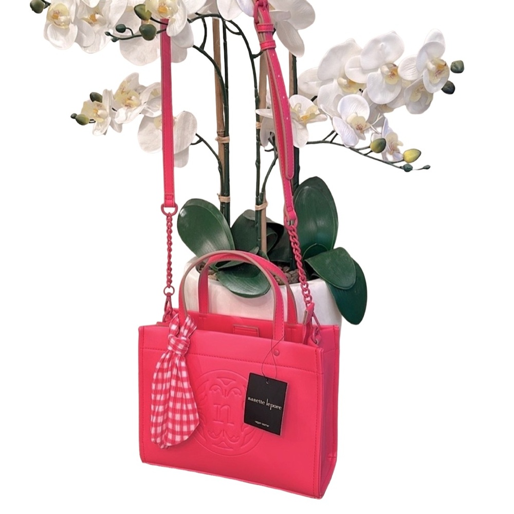 NANETTE LEPORE Vegan Leather Pink Kloe Satchel Bag NEW with Tag NWT
